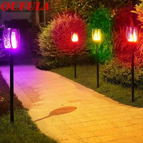 New Solar Lawn Light Flame Torch Light Outdoor Waterproof Garden Light Induction Landscape RGB Colorful IP65