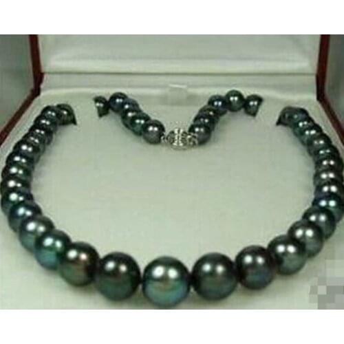 HOT Sell* Charming!8-9MM Black Natural Pearl Necklace 17"