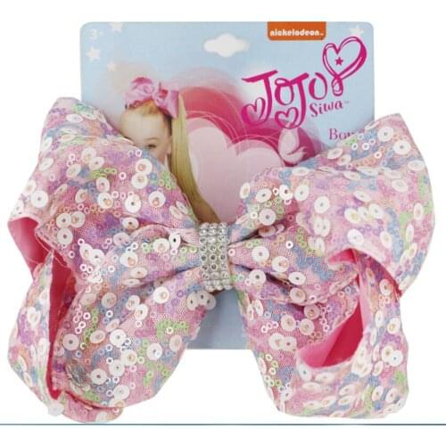 HOT 8 " Large Sequin Bow Hair Clip For Girl Kids Handmade Bling Jumbo Rainbow Knot Hair Bow Hairpin Hair Accessories