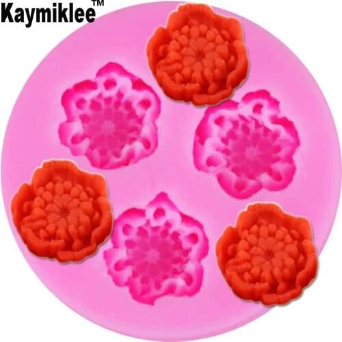 Kaymiklee F1202 FDA Fondant Cake Decoration Silicone Mold Chrysanthemum Flower Chocolate Mold Fondant Cake Decoration