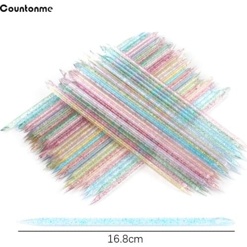 200Pcs/Pack 16.8CM Crystal Sticks For Cuticle Pusher Colorful Cuticle Remover Forks For Nail Manicures Pedicure Care Tools