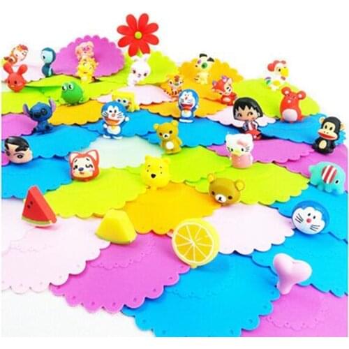 2PCS Free Shippig Wholesale Price Cute Cartoon Silicone Water Drink Glass Cup Lids Mugs Lid Anti-dust Cup Cover Novelty Gift