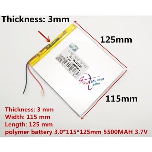 Best battery brand 30115125 3.7V lithium polymer battery 3MM wide 115MM 125MM 5500MAH mobile power Battery Tablet PC