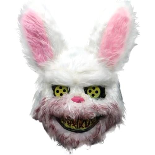 Bloody Rabbit Cosplay Bunny Masque Tricky Mask Evil Mask Horror Masks Masquerade Party Mask Model Plush Toy Halloween Costume
