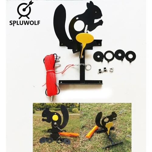 Hot Sale Pull Rope Reset Squirrel Metal Shooting Target for Trap Pellet Slingshot BB Gun Airsoft Paintball