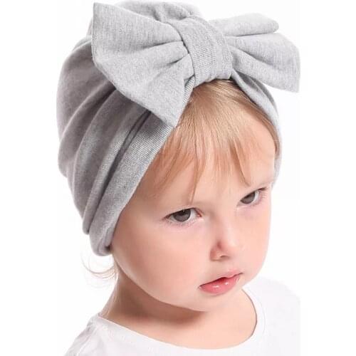 MIXIU Fashion Autumn Winter Warm Baby Hat Big Bow Elastic Cotton Baby Beanie Cap Multicolor Infant Turban Kids Hair Accessories