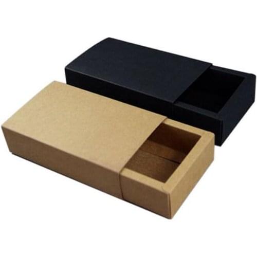 Fashion Men Bow Tie Gift Box 14X7x3cm Kraft Paper Black Men Butterfly Neck Ties Bow Tie Drawer Diaplay Boxes