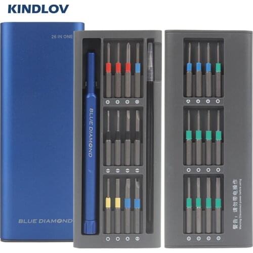 KINDLOV 26 In 1 Screwdriver Set Magnetic Slotted Phillips Torx Precision Screw Driver Bits Kit For iPad Phone Repair Hand Tools