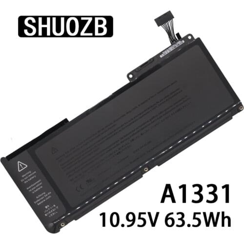 New Laptop Battery A1331 A1342 For Apple MacBook 13.3" Unibody MC207LL/A MC516LL/A 020-6809-A 10.95V 63.5Wh SHUOZB