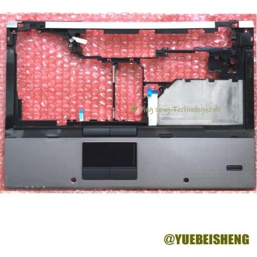 YUEBEISHENG NEW for HP Elitebook 8440W palmrest Keyboard bezel Upper cover Touchpad FP Hole 594098-001,Silver
