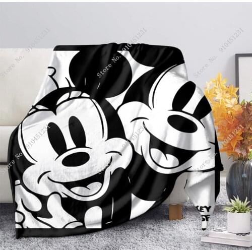 Black White Disney Mickey Minnie Mouse Blanket Home Olaf Princess Throw Sofa Bed Sheet Children Girls Boys Gifts 150x200cm