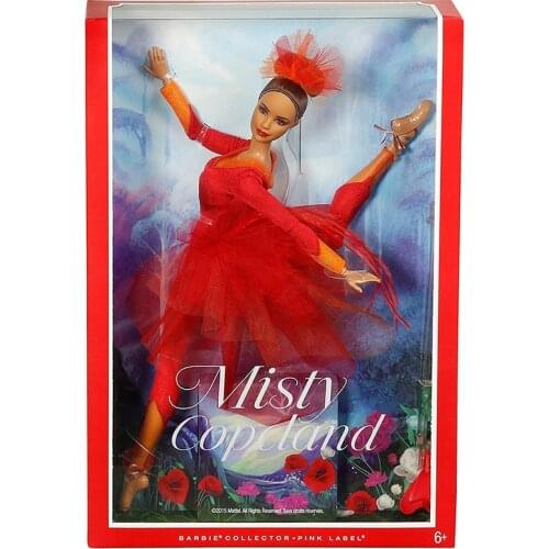 Original Limited Collection Pink Label Barbie Doll Famous Ballet Dancer Misty Copeland Model Doll Girl Birthday Toys Gift DGW41