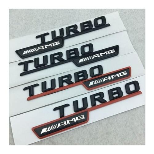 A Pair of TURBO AMG 4MATIC Auto Trunk Tailgate Emblem Badge Decal Sticker Car Accessories