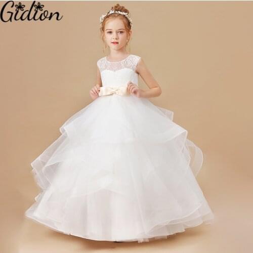 Flower Girls Dress Elegant Princess Children Party Dress Wedding Gown Kids Dresses for Girls Birthday Party New Year Dress