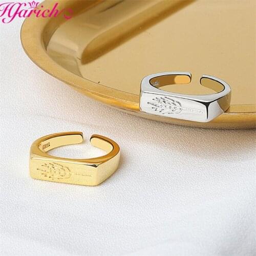 Simple Gold Silver Color Pattern Geometry Hand Jewelry Adjustable Open Rings For Women Students Daily Party Fashion Accessories