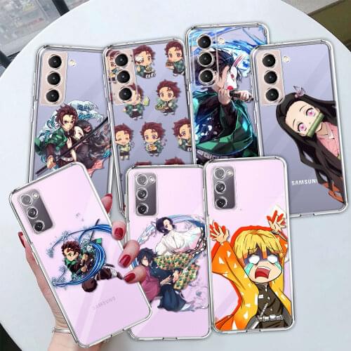 Cartoon Demon Blade Anime Clear Phone Case for Samsung Galaxy S20 FE S21 Ultra 5G S10 S9 S8 Plus S10e Transparent Cover Coque