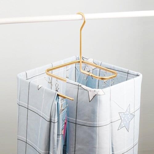 Rectangle Spiral Quilt Sheets Hanger Rotatable Aluminium Alloy Drying Racks Laundry Bedspreads Sock Underwear Hanger with Clips