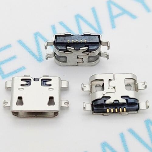 50Pcs Micro Usb 5Pin B Type 0.8Mm Female Connector For Mobile Phone Mini Usb Jack Connector 5Pin Charging Socket Four Feet Plug