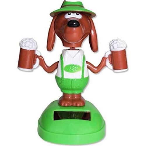 Cute Lucky Dog Holding Beer Doll Statue Home Office Desk Car Interior Ornament