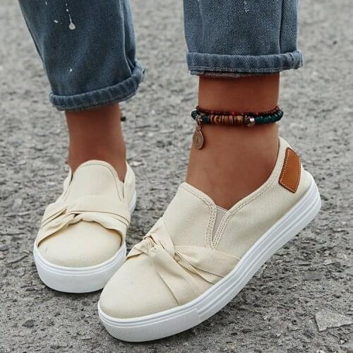 Flat with Shoes Women Canvas Shoes Slip-ons Loafers Breathable Casual Shoes Hard-wearing Sneakers Ladies Shoes Zapatos De Mujer
