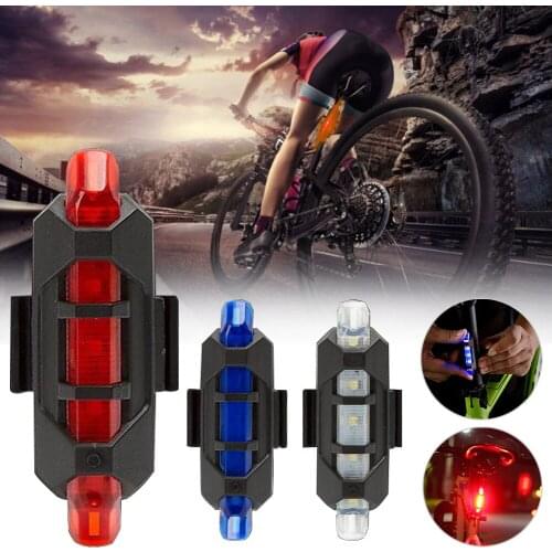 Bicycle Light Waterproof Rear Tail Light LED USB Style Rechargeable or Battery Style Bike Cycling Portable Light
