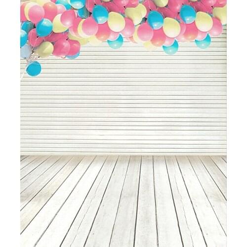 VinylBDS 10x20FT Digital Printing Backgrounds Wood Strip Flooring Wall Gap Balloons Photography Backdrops Wedding Backgrounds