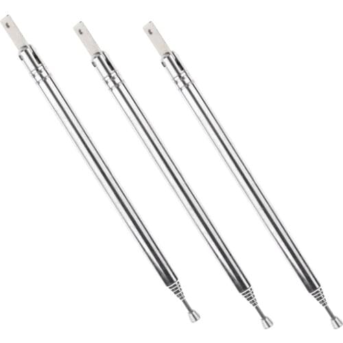 Premium Radio Stainless Steel Replacement Telescopic Antenna 7 Section (Pack of 3)