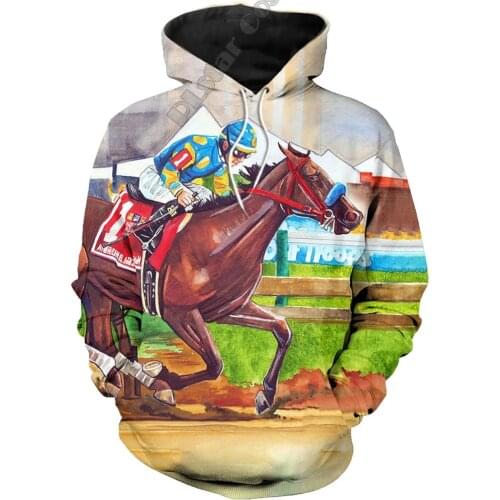 PLstar Cosmos Animal Racing Horse Funny Long Sleeves Tracksuit New Fashion 3Dprint Unisex zipper/Hoodies/Sweatshirts/Jacket A-3