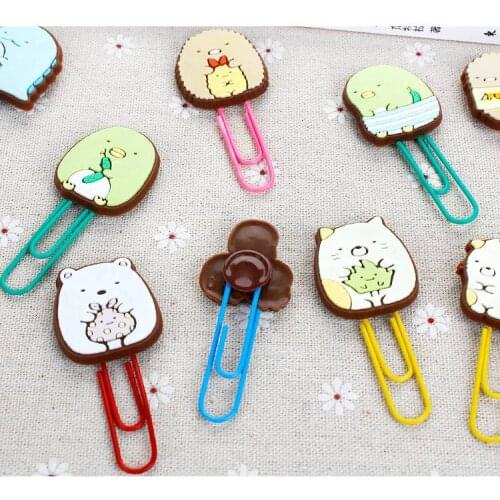 San-X SUMIKKO GURASHI Kawaii animal Paper Clip Decorative Bookmark Binder File Clips School Office Supplies kids Stationery gift