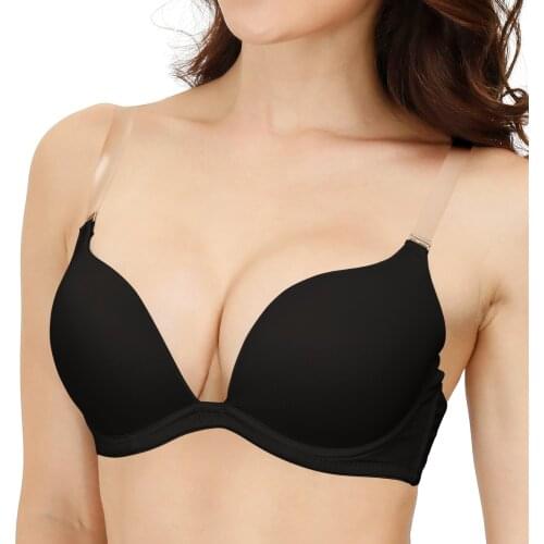 2021 Sexy Intimates Bras For Women Plunge Push Up Bra Convertible Adjusted Straps A B C D E Cups 30 32 34 36 38 40 42 44