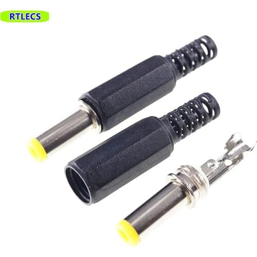 10 pcs DIY 5.5 mm x 2.5 mm DC Power Plug wire cable solder Connector Adapter barrel length 14.0 mm