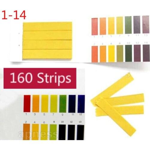 160 Strips Strips PH Test Strip Aquarium Pond Water Testing PH Litmus Paper Full Range Alkaline Acid 1-14 Test Paper Litmus Test