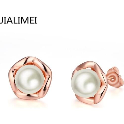 2016 High quality New arrival JIALIMEI brand fashion Jewelry Gold Color earring with zircon for women gift E022