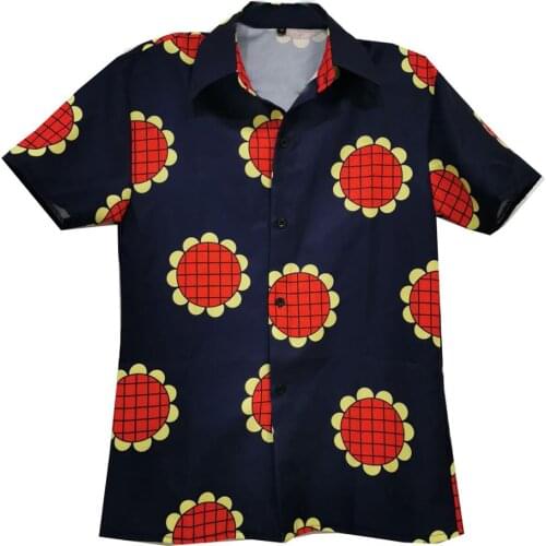 2020 Anime ONE PIECE Monkey D Luffy Cosplay Costumes Sunflower Shirt Top Halloween Limited