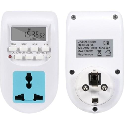 10A EU Plug Energy Saving Timer Programmable Electronic Timer Socket Digital Timer 16 groups Time setting
