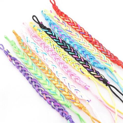 30pcs/Lot Multicolor Bohemia Cuff Love Friendship Cotton Rope Bracelets For Man Women Size Adjustable
