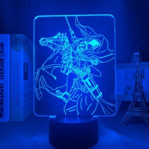 Anime Attack on Titan 3d Lamp Erwin Smith Light for Bedroom Decoration Kids Gift Attack on Titan LED Night Light Erwin Smith
