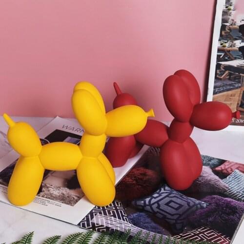 Resin Crafts Sculpture Gift Cute Small Balloon Dog Party Accessories Home Desktop Ornament Cake Dessert Decoration 21*9*18cm