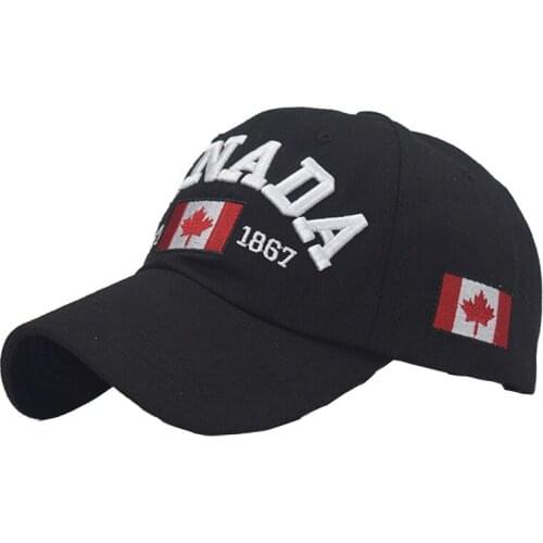 Unisex CANADA Flag Embroidery Baseball Cap Women Cotton Casual Outdoor Sun Hat Men Adjustable Sports Trucker Student Gorras