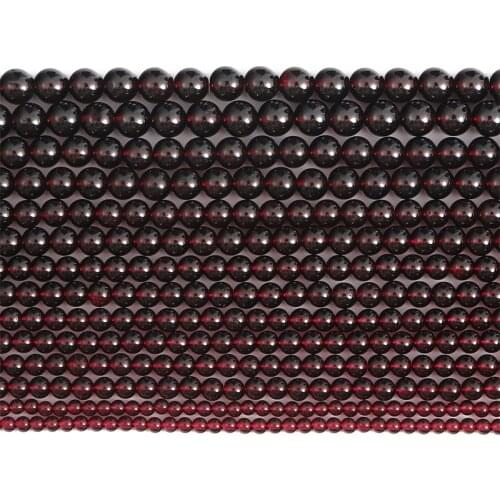 3-7mm 5A High Quality Garnet Natural Gemstone Round Stone Beads for Earring Necklace Bracelet DIY Jewelry Making Accessories