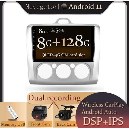 CarPlay Android 11.0 DSP For ford focus 2 Mk2 2004-2011 Car Radio Multimedia Video Player Navigation GPS RDS 2 din dvd