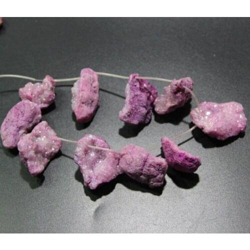 10pcs/lot Rose Druzy Rose crystal geode quartz stone pendant neckace each druzy Stone gems charm necklace