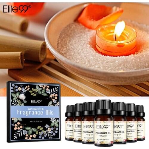 Elite99 8Pcs/Set Flower Fruit Fragrance Oil Gift Set 10ml Essential Oils For Humidifier Aroma Diffuser Bubble Gum Violet Orchid