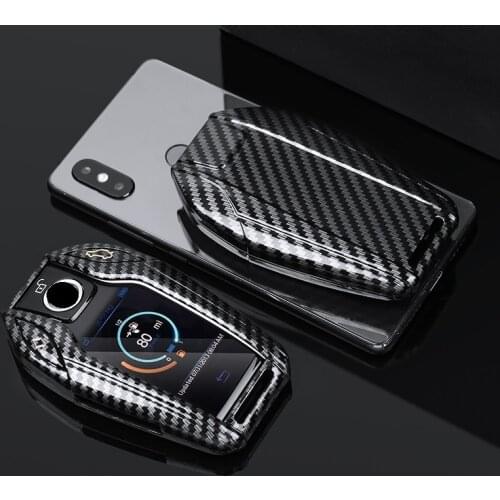 Glossy Carbon fiber ABS Car LED Display Key Cover Case for BMW 5 7 series G11 G12 G30 G31 G32 i8 I12 I15 G01 X3 G02 X4 G05 X5 X7