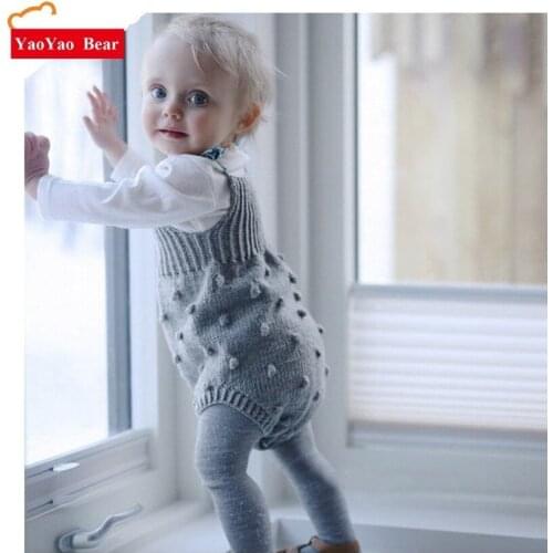 Ins 2020 Spring Baby Hubble-bubble Bodysuit Outwear Jumpsuit Forma Casual Clothes Knitting Girls Infant Clothes Sweater Creeper