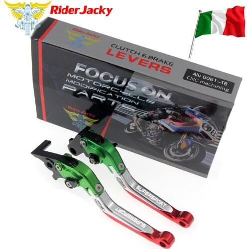Italy Flag color For Ducati SUPERSPORT / S 2017-2018 Motorcycle CNC Folding Extendable Brake Clutch Levers