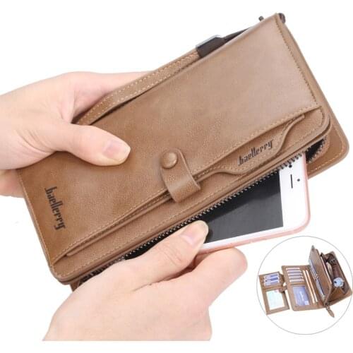 Baellerry Men Wallets Long Style High Quality Card Holder Male Purse Zipper Large Capacity Brand PU Leather Wallet For Men