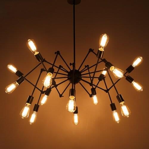 Creative spider Pendant Lamp retro bar E27 lamp 12 18 heads bar wrought iron pendant lamps For living room Chandelier Lamps G117