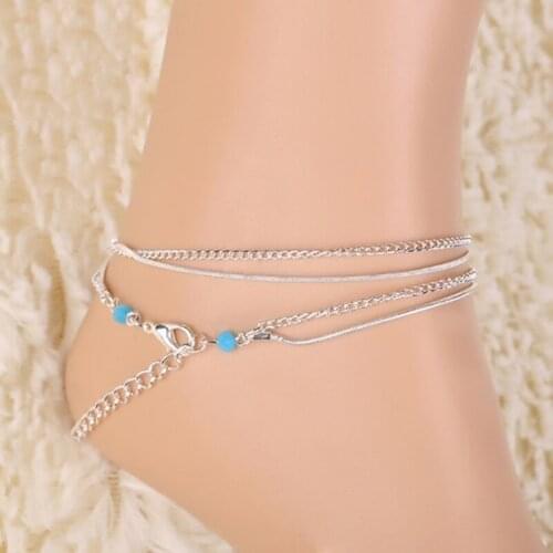 Fashion Weight Loss Magnet Multi-layers Beads Pendant Anklet Magnetic Therapy Bracelet Anklet Weight Loss Product Health Care