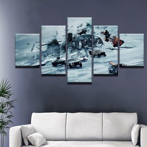 Modular Poster HD Printed Canvas Painting Frame For Living Room Wall Art 5 Pieces Movice Car War Pictures Home Decor